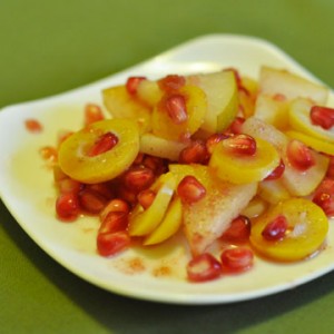 Asian Pear, Fresh Date and Pomegranate Salad