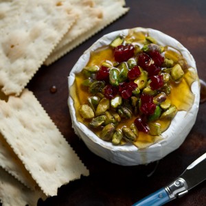 Honey-Baked Cheese with Pistachios and Cranberries