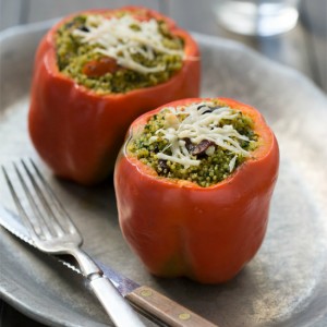 Kale Pesto <br>Couscous Stuffed Peppers