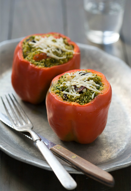 Kale Pesto <br>Couscous Stuffed Peppers