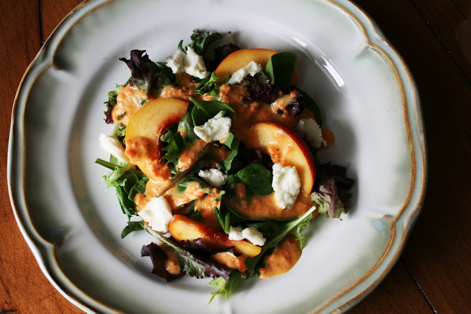 Peach Salad with Ginger Dressing Recipe Hearth