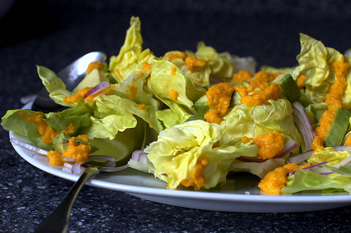 Avocado Salad with <br>Carrot-Ginger Dressing