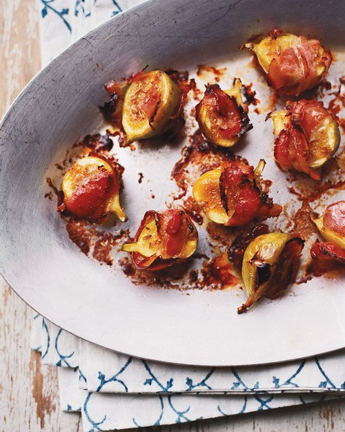 Broiled Green Figs <br>with Pancetta