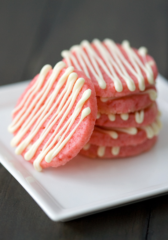 White Chocolate and Cherry Shortbread Cookies