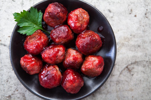 Cranberry Glazed<br> Turkey Meatballs