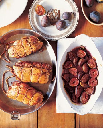 Double Duck Breasts with<br> Baked Figs