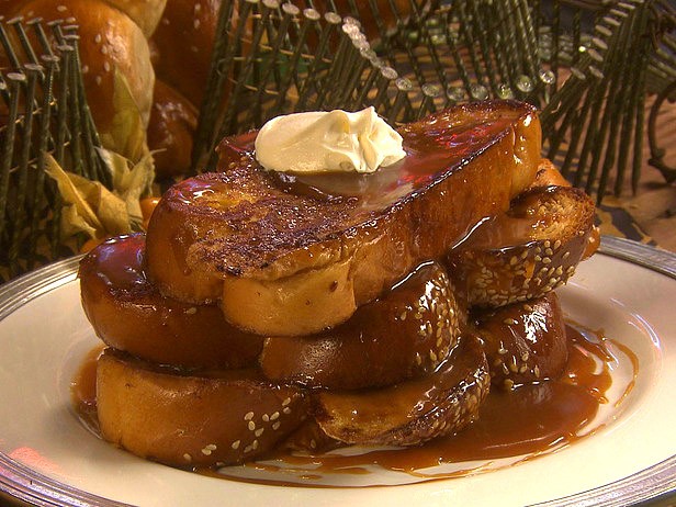 French Toast with Salted Caramel and Creme Fraiche<br>