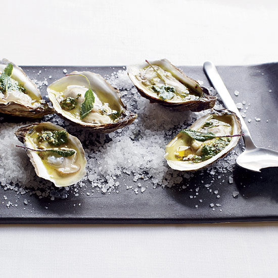 Grilled Oysters with<br> Spiced Tequila Butter