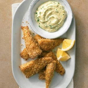 Panko-Crusted Fish Sticks with Herb Dipping Sauce