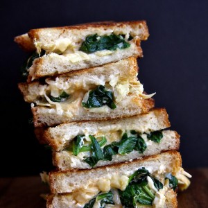 Spinach and Artichoke Grilled Cheese Sandwiches