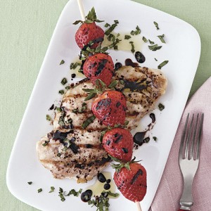 Grilled Chicken and Strawberries with Balsamic Syrup