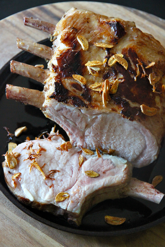 Pork Rib Roast with Crispy Garlic and Lemongrass