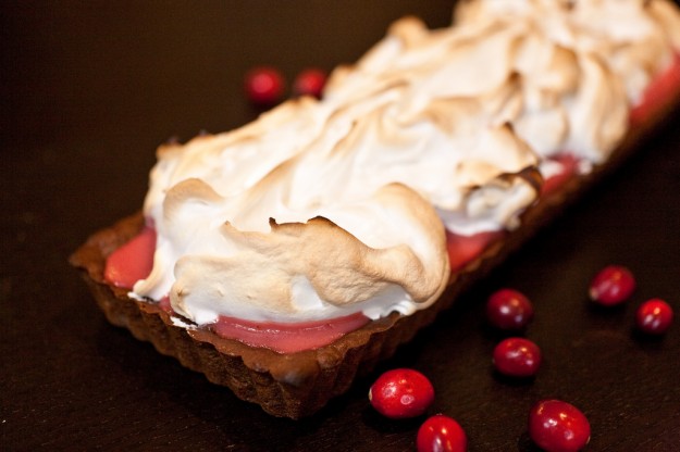 Gingerbread Tart with Cranberry Curd