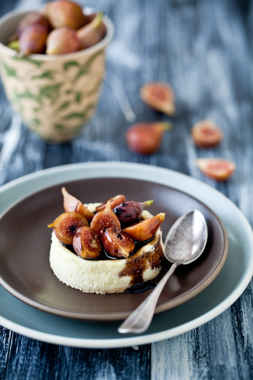 Goat Cheese Custards with Figs and Balsamic Syrup