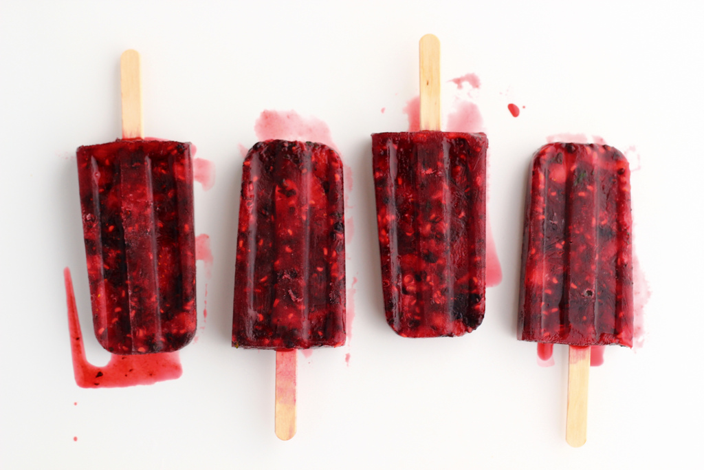 Summer Berry and Mint Ice Pops