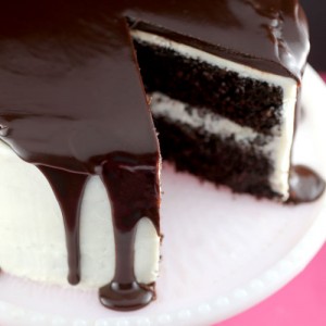 Chocolate Cake with Vanilla Frosting and Ganache