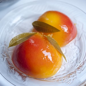 Lemon Verbena Poached Peaches