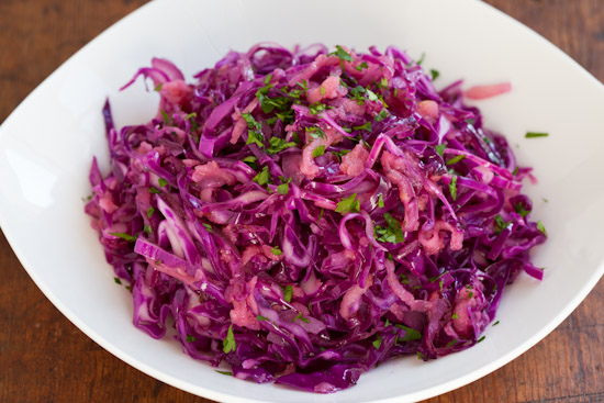 Warm Apple Cabbage Slaw with Apple and Caraway Seed