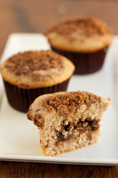 Sour Cream Cinnamon Steusel Muffins with Pecan Filling