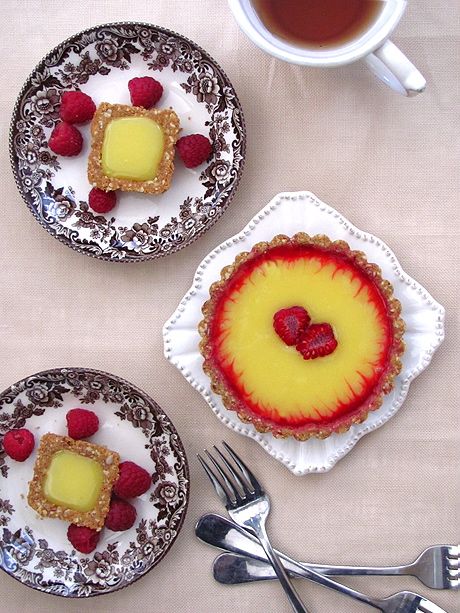 Lemon and Raspberry Tart with Almond Crust