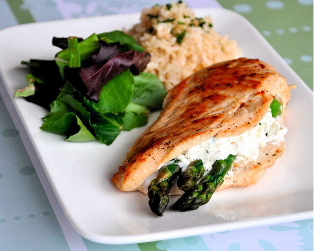Asparagus and Goat Cheese Stuffed Chicken