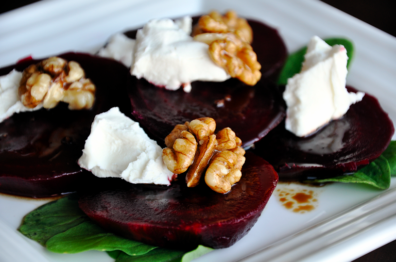 Beet and Goat Cheese Salad with Candied Walnuts Recipe Hearth