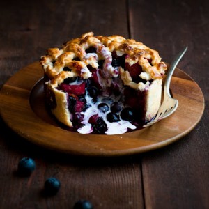 Blueberry Rhubarb Deep Dish Pie