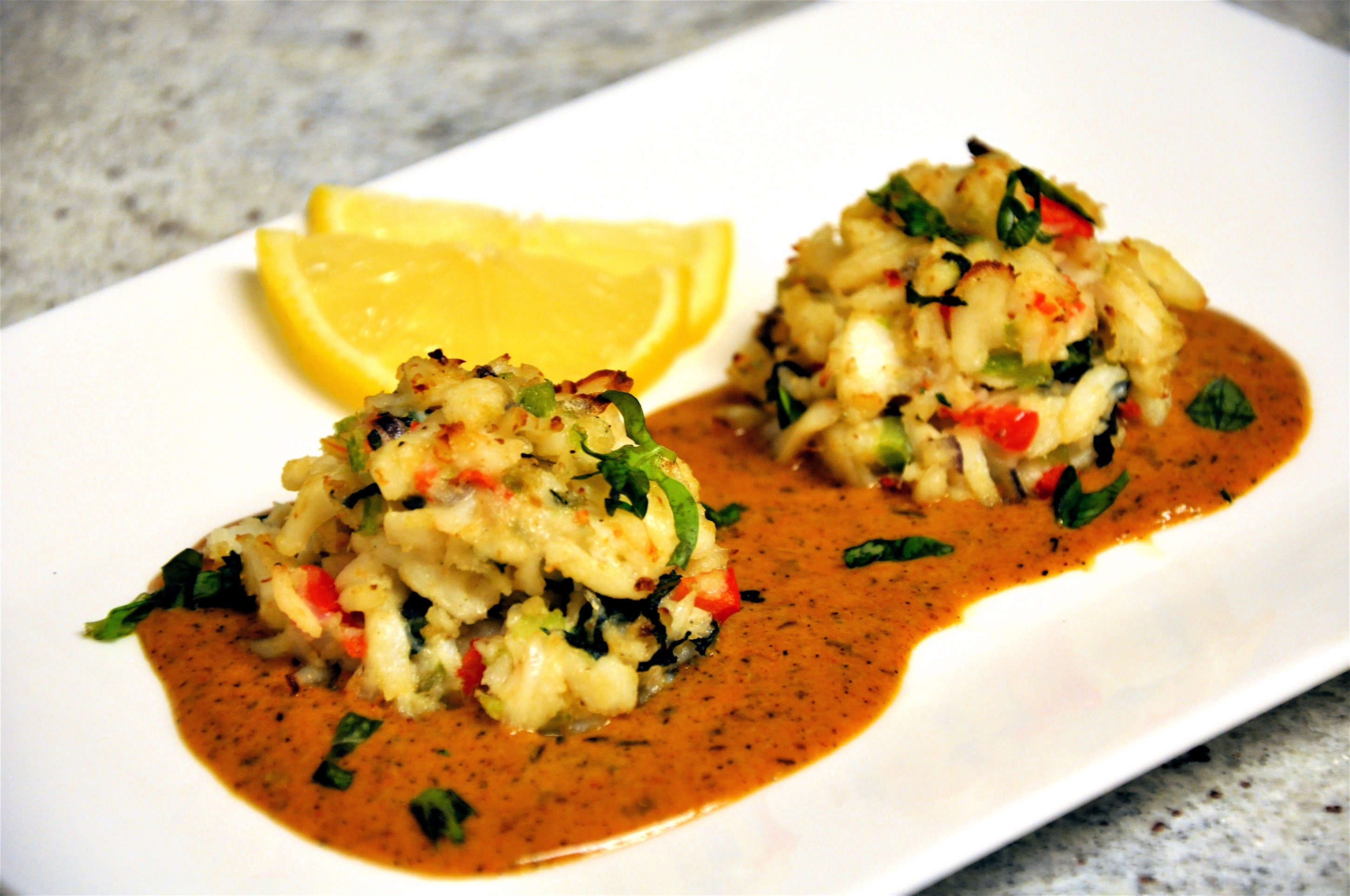 Crab Cakes with Cajun Lobster Sauce