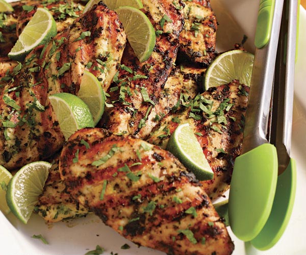 Grilled Thai Chicken Breasts with Herb-Lemongrass Crust