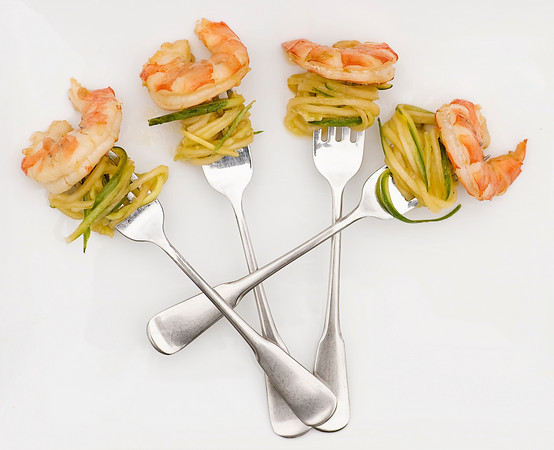 Marinated Shrimp with Cucumber Noodles