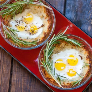 Quail Eggs in Hash Brown Nests