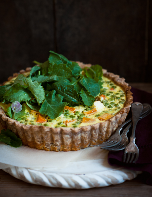 Spring Quiche, with Butternut Squash, Peas and Feta Recipe Hearth
