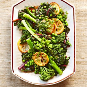 Broccolini with Peas and Seared Lemons