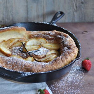 Dutch Baby with Caramelized Vanilla Bean Pears