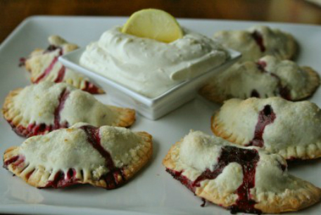 Blueberry Breakfast Pies with Lemon Cream Cheese Dip