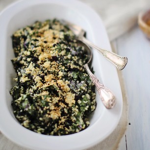 Shredded Kale and Quinoa Salad with Creamy Tahini Dressing
