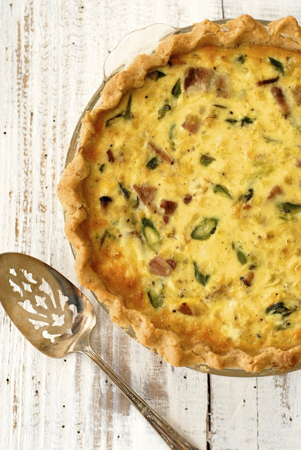 White Corn, Asparagus and Ham Quiche with Frito Pastry Crust
