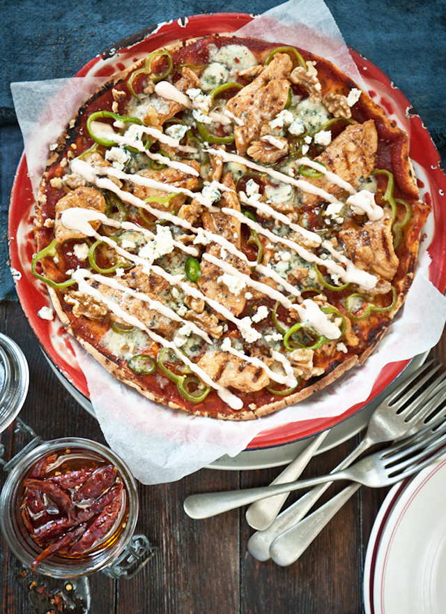 Chipotle Chicken with Green Capsicum, Walnuts and Blue Cheese