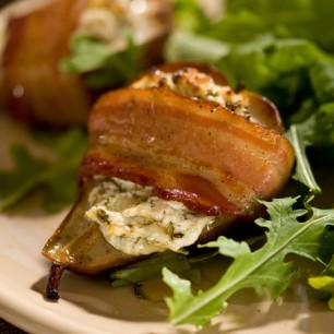Roasted Baby Pears with Herbed Goat Cheese