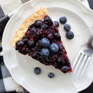 Blueberry-Cream Cheese Pie with Shortbread Crust