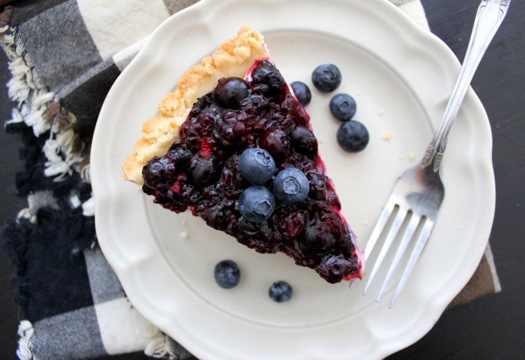 Blueberry-Cream Cheese Pie with Shortbread Crust