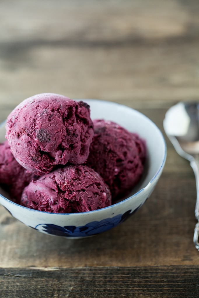 Black Raspberry and Vanilla Bean Ice Cream
