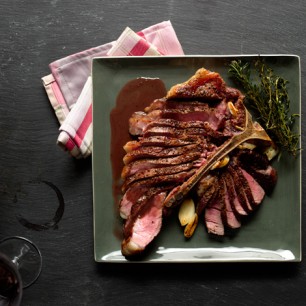 Tuscan Porterhouse Steak with Red Wine-Peppercorn Jus