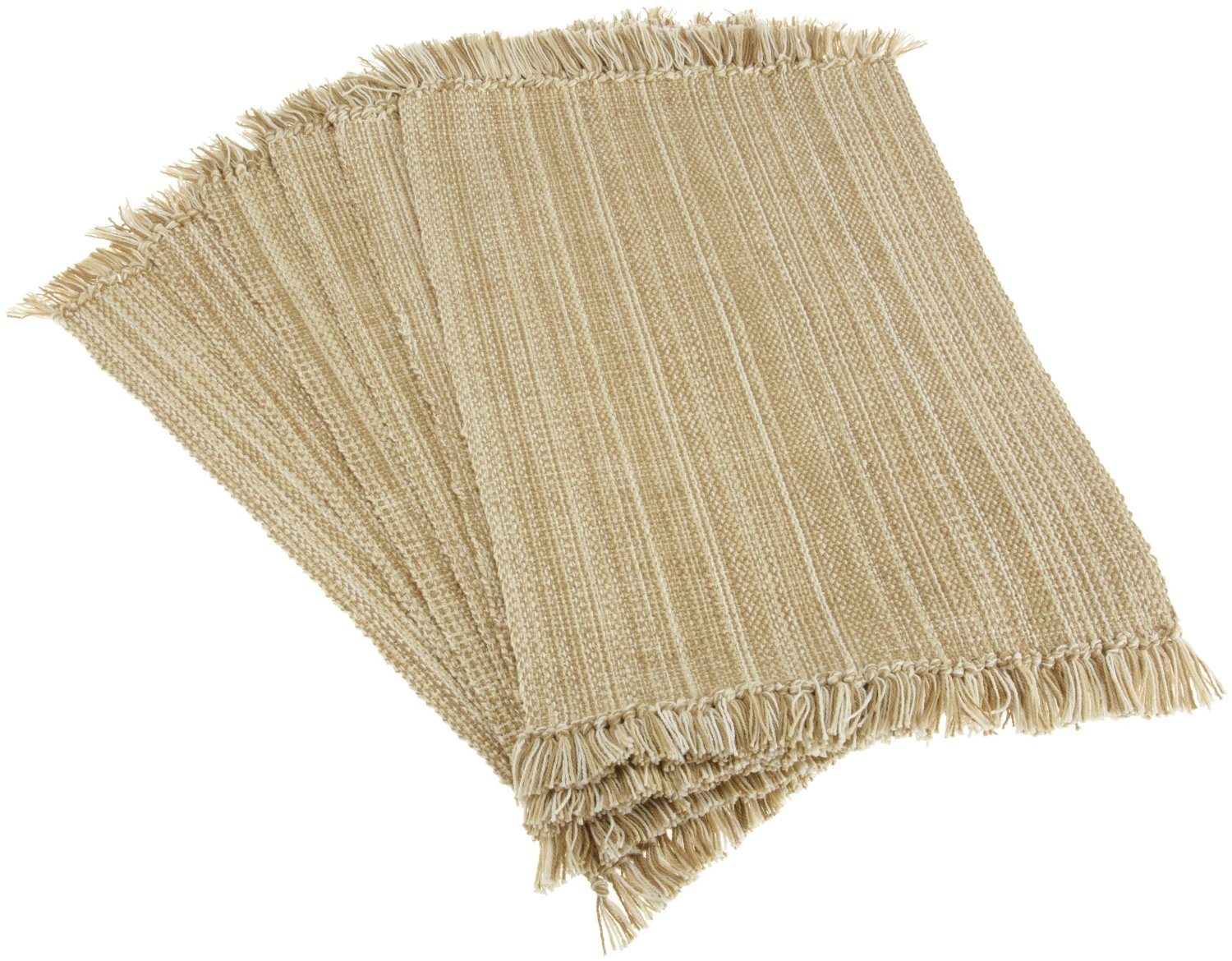 DII 100% Cotton Striped Fringe Placemat, Set of 6