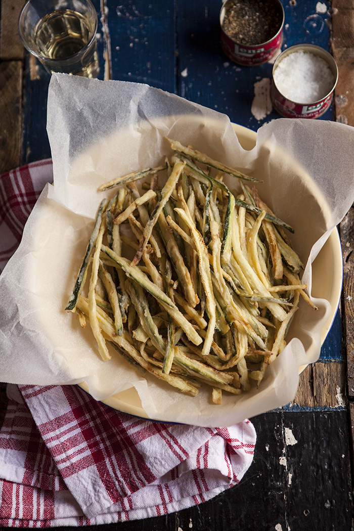 Zucchini Shoestring and Ribbon Fries