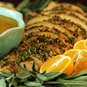 Herb-Orange Turkey with Pear Gravy
