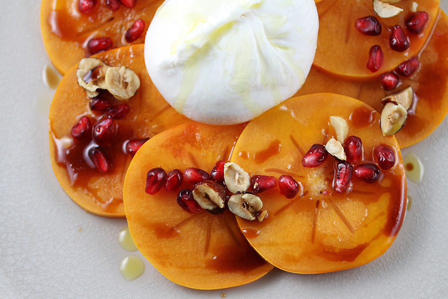 Persimmon and Burrata Carpaccio