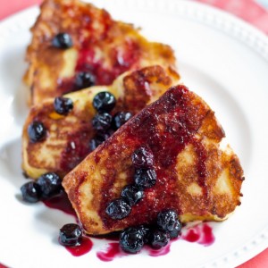 Angel Food French Toast with Blueberry Lemon Sauce