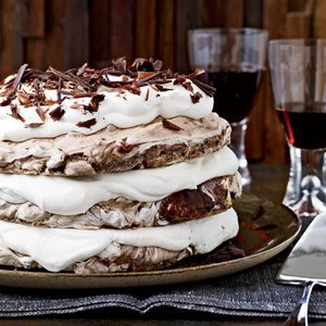 Hazelnut and Chocolate Meringue Cake