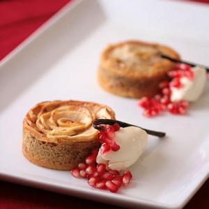 Apple Frangipane Tartelettes with Cheesecake Ice Cream